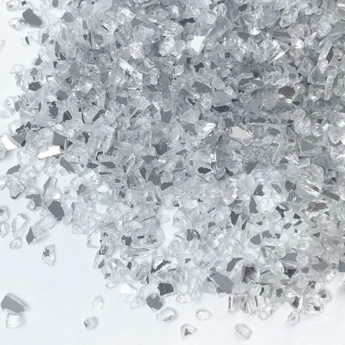 Vista 2 de 2lb/910g Vidrio de Espejo Triturado para Manualidades 6-8mm Resina Adhesiva Arte Decorativo DIY Piezas de Espejo Triturado