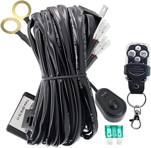 Vista 7 de Barra de luces LED de trabajo, kit de arnés de cableado remoto, 1 cable DC12V 40A, luces LED, interruptor de arnés de cableado remoto, relé de cable