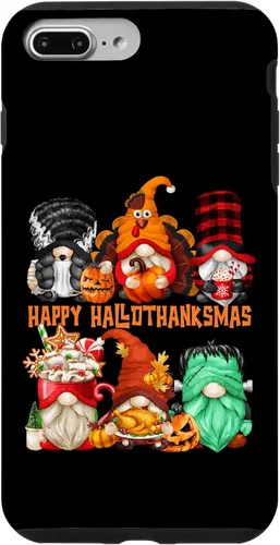 Vista 12 de iPhone 16 Halloween Thanksgiving Christmas Gnomes Happy Hallothanksmas Case