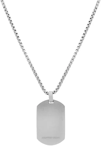 Vista 2 de Geoffrey Beene Collar de acero inoxidable para hombre con diseño de etiqueta de perro