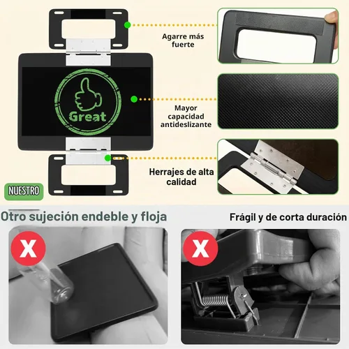 Vista 3 de Smatdecis Bandeja de brazo para sofá, mesa de clip para brazos, mesa de bandeja para reposabrazos adecuada para bebidas caseras, comida rápida Negro