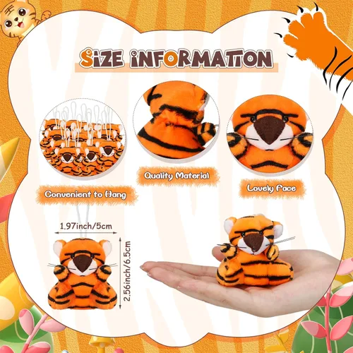 Vista 2 de Blueweenly 100 piezas de juguetes de peluche de animales pequeños de peluche a granel, mini llaveros suaves y lindos peluches pequeños, regalos a