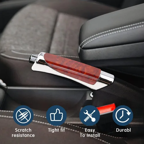 Vista 7 de Zufoty Funda para freno de mano de automóvil, cubierta de freno de estacionamiento, cubierta de freno de mano ABS, tapa decorativa para freno