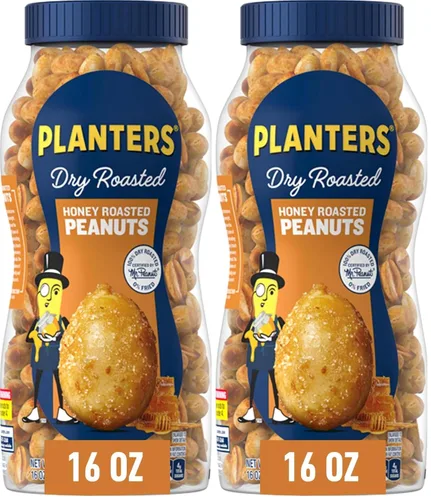 Vista 2 de PLANTERS Anacardos Sabor Dona de Sidra de Manzana 13oz + Cacahuetes Tostados con Miel, Cacahuetes Tostados Secos, Aperitivo de Fiesta, Proteína