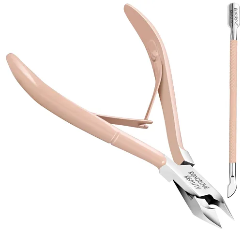 Vista 14 de Cortador de Cutículas Profesional de Acero Inoxidable Alicates de Cutículas con Cuchillas Afiladas y Doble Resorte Cortaúñas de Cutículas Negro Pack