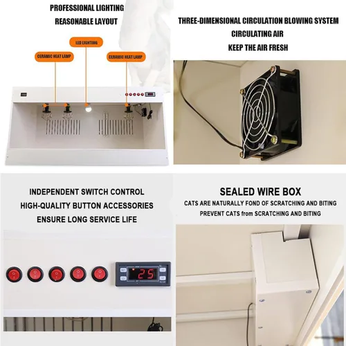 Vista 6 de Incubator for Dogs Kitten, Pet Incubator Box Large Pet Brooder Nursery with Heating, Brooders And Incubators Perfect for Puppies Kittens All