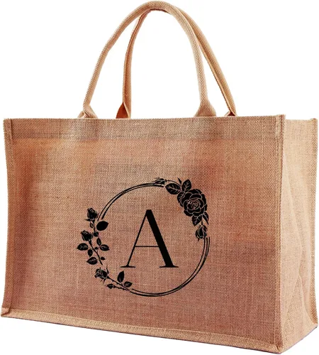 Vista 8 de A-Z - Bolsas grandes con iniciales con monograma para mujeres, regalos de agradecimiento para profesores, madres para el día de la madre