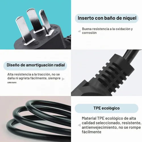 Vista 3 de Cable de alimentación de CA universal de 3 clavijas de repuesto para cintas de correr Horizon Fitness, elípticas, Superfit, BowFlex, Sole, cinta
