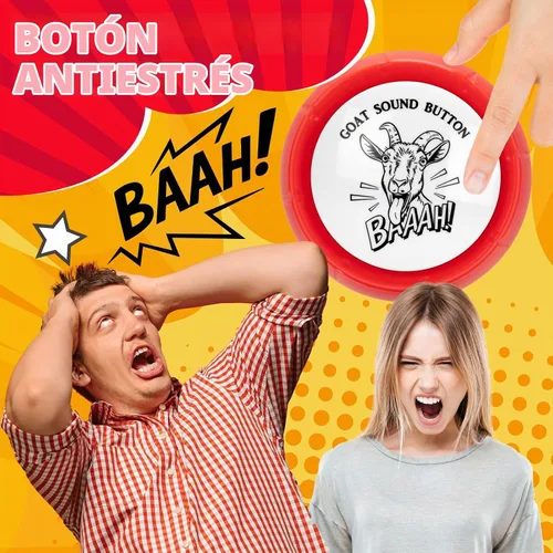 Vista 5 de Botón de sonido de cabra gritando para diversión de escritorio, botón de broma con sonido de cabra, perfecto para oficina, hogar, regalo de broma