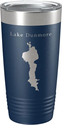 Vista 8 de Lake Dunmore Map Tumbler Travel Mug Insulated Laser Engraved Coffee Cup Vermont 20 oz Black