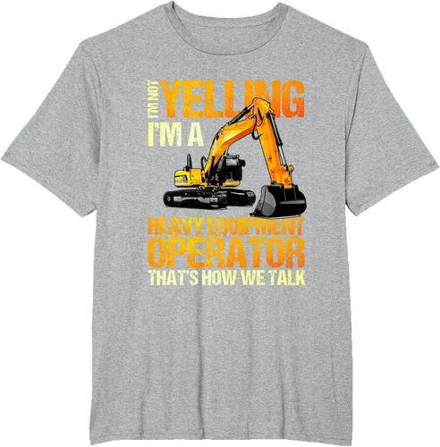 Vista 18 de Camiseta de la retroexcavadora de la construcción del operador del equipo pesado Asphalt Grey