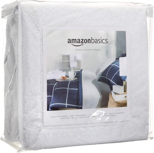 Vista 7 de Amazon Basics Protector de colchón impermeable de 18 pulgadas, tamaño individual, transpirable, lavable a máquina, color blanco
