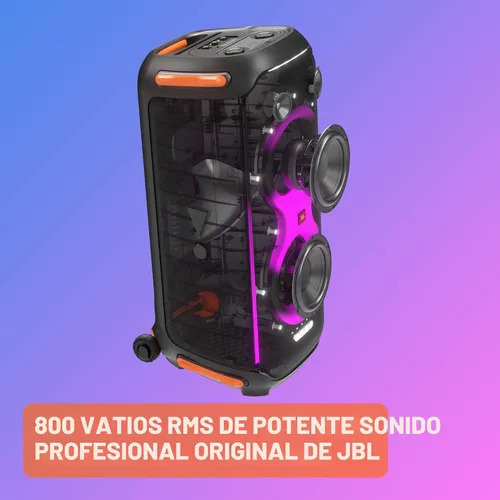 Vista 2 de JBL PartyBox 710 - Altavoz de fiesta con sonido potente, luces integradas y graves extra profundos, IPX4 a prueba de salpicaduras, conectividad