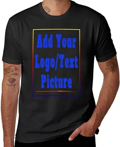Vista 2 de Custom Personalized Men's Cotton T-Shirts Design Your Own Custom Prints