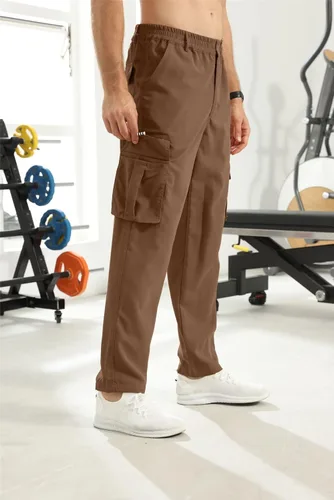 Vista 6 de Pantalones de carga para hombre, ligeros, tácticos, para senderismo, ajuste clásico, múltiples bolsillos