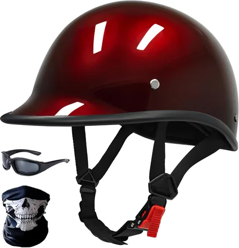 Vista 10 de Casco de motocross de media gorra para adultos, casco abierto para motocicleta, ciclismo, motocross, para hombres y mujeres, aprobado por DOT