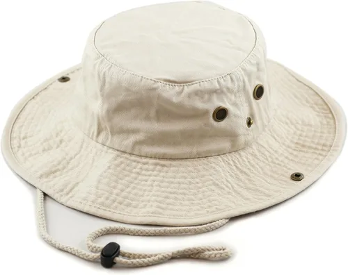 Vista 10 de The Hat Depot - Sombrero de safari, de algodón lavado a la piedra, de ala ancha, plegable, doble cara y sombrero de pesca