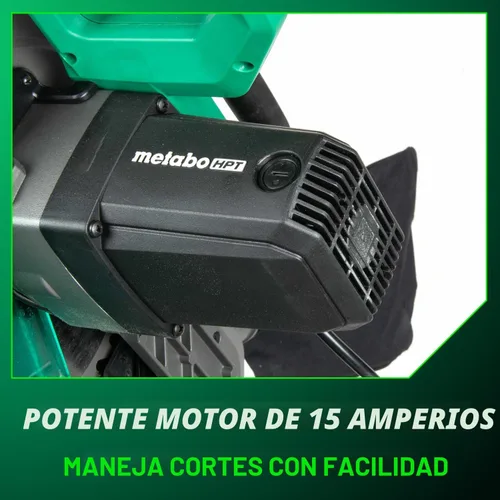 Vista 10 de Metabo HPT Sierra ingletadora compuesta de un solo bisel de 10 pulgadas, sierra de potencia de 15 amperios con línea de sombra de corte Xact