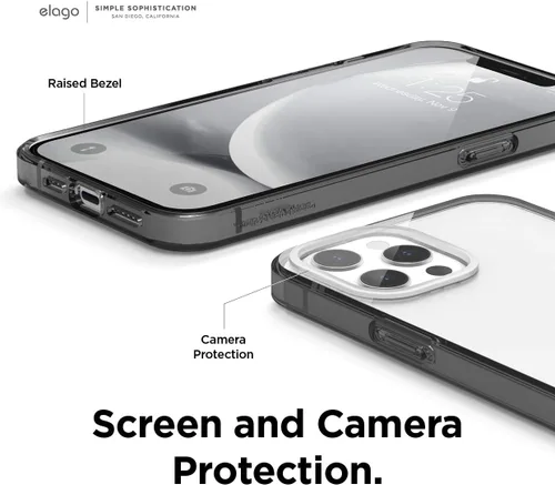 Vista 5 de elago Funda híbrida transparente compatible con iPhone 12 Pro Max de 6.7 pulgadas (negro) - Funda protectora a prueba de golpes