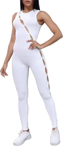 Vista 5 de acelyn Enterizo sexy sin mangas de una pieza para mujer, diseño de verano, ajustado, ropa de calle Y2K
