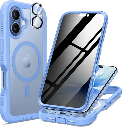 Vista 42 de seacosmo para iPhone Air Funda, Carcasa Completa con Protector de Privacidad de Vidrio Templado 9H Integrado y Protector de Lente de Cámara