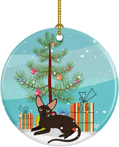 Vista 23 de Caroline's Treasures Árbol de Navidad de gato asiático, adorno de cerámica para colgar en el árbol de Navidad, decoración para el hogar, Navidad
