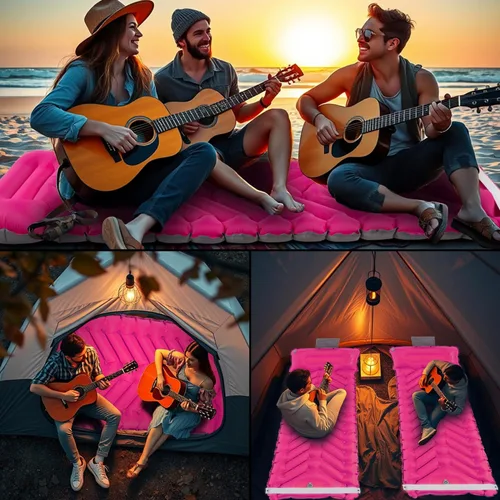 Vista 7 de Colchoneta de dormir con almohada, autoinflable, extra gruesa, ultraligera, bomba integrada, lo último para camping, senderismo, viajes, Airpad