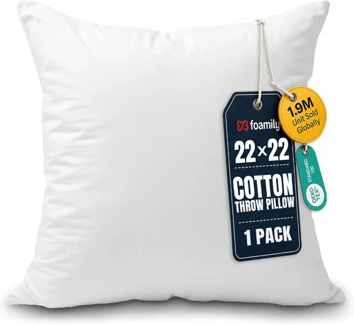 Vista 19 de Foamily Insertos de almohada 100% algodón de 12 x 12 pulgadas, rellenos de almohada para almohadas decorativas para sofá y cama, relleno de almohada