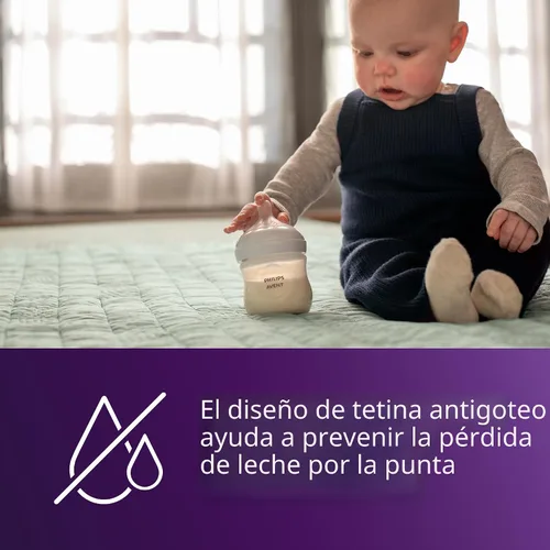 Vista 6 de Philips Avent Biberones naturales, flujo lento, 4 onzas, sin BPA, paquete
