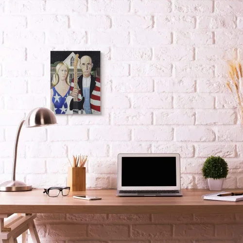 Vista 5 de Stupell Industries Parodia clásica de estrellas del rock gótico americano, pintura moderna, diseño del artista Eric Waugh, arte de pared, 16 x 20