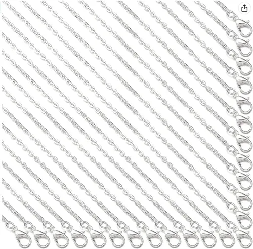 Vista 14 de Forise Paquete de 24 cadenas de collar a granel de 0.079 pulgadas de aleación de bronce antiguo para fabricación de joyas de 18 pulgadas