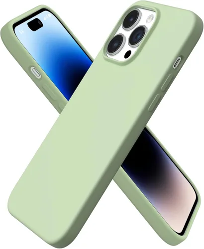 Vista 18 de ORNARTO Funda compatible con iPhone 14 Pro Max de 6.7 pulgadas, silicona líquida delgada de 3 capas con cobertura completa, funda protectora