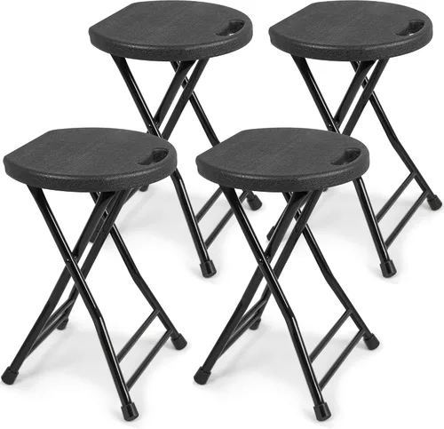 Vista 8 de COOZMENT Taburete plegable con asa, taburete de campamento portátil resistente de 550 libras, taburete plegable con pies antideslizantes
