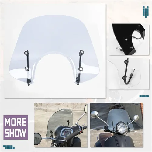 Vista 6 de Deflector de Pantalla de Viento para Motos Deportivas y Scooters, Parabrisas para Piaggio Vespa LX 150 125 50 LX125 LX150 LX50 GT200 GT 200 GTS250