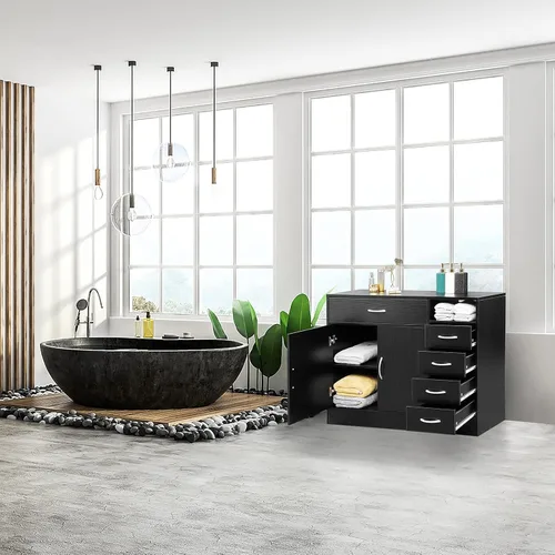 Vista 2 de Henf Gabinete de almacenamiento de spa para salón de belleza, estación de peluquería de madera, equipo de spa, gabinete de peluquería de baño