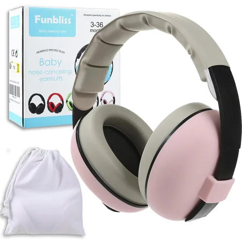 Vista 9 de Funbliss Auriculares de protección auditiva para bebés, color blanco y negro Blanco/Negro