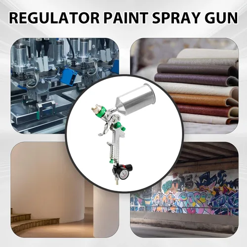 Vista 3 de Saihisday Pistola de pintura por gravedad de 0.098 pulgadas HVLP, pistola de pintura de reparación de carrocería de automóvil, pistola de pintura