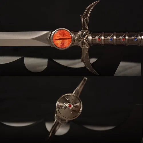 Vista 15 de SV Espada de anime hecha a mano para cosplay, espada mística de tigre-gato, espada mística, espada de presagios, ojo de Thundera/Tygra, varios