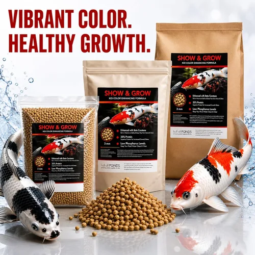 Vista 4 de HALF OFF PONDS Show & Grow Koi Fish Food - Pellets flotantes de 10 libras