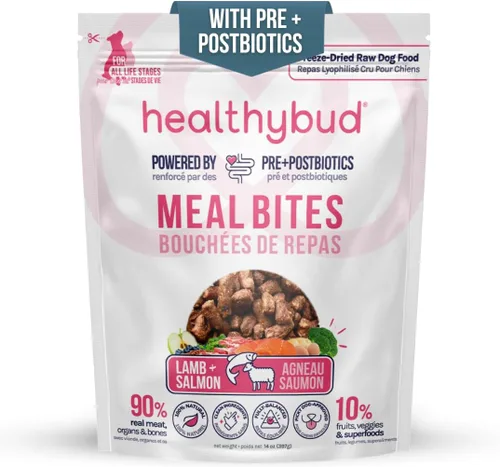 Vista 9 de healthybud Alimento crudo para perros, mordeduras de carne liofilizadas, alimento para cachorros sin granos, grado humano, alto contenido