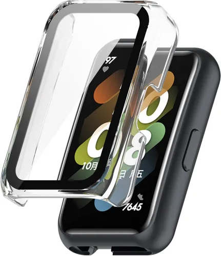 Vista 5 de FitTurn Funda compatible con Huawei Watch Fit Mini Smart Watch de repuesto de PC Slim Cover 3D Cobertura completa Protector de pantalla de vidrio