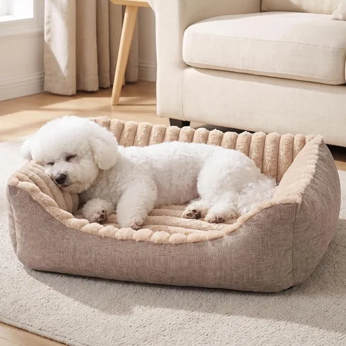 Vista 14 de Avont Dog Bed for Small Pets, Plush Foam, Washable, Low Entry, Grey
