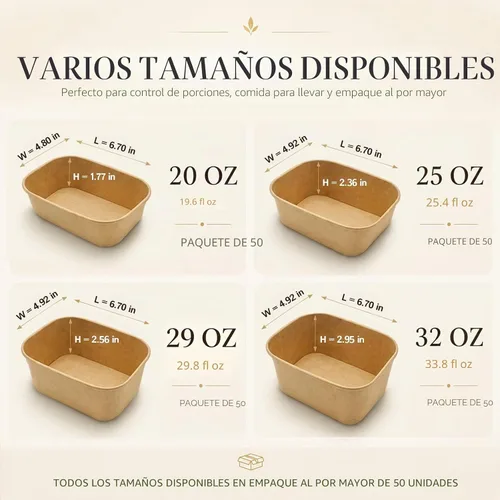 Vista 4 de Kaderron Paquete de 50 tazones de papel grandes de 20 onzas con tapas, contenedor compostable desechable resistente para fiestas, cuencos