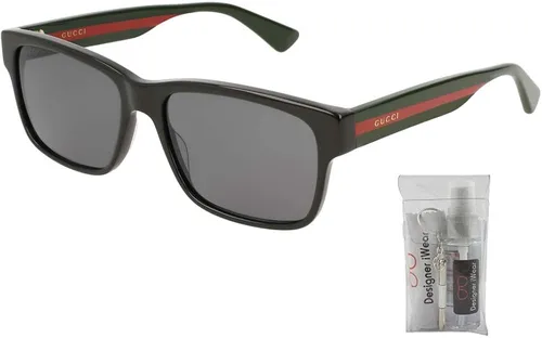 Vista 3 de Gucci GG0340S - Gafas de sol cuadradas para hombres para mujeres paquete con kit de cuidado de gafas de cortesía iWear de diseñador