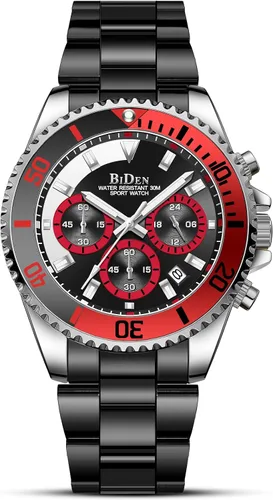 Vista 10 de Biden BIDEN-0163 Men's Analogue Quartz Watch with Stainless Steel Strap Negro A
