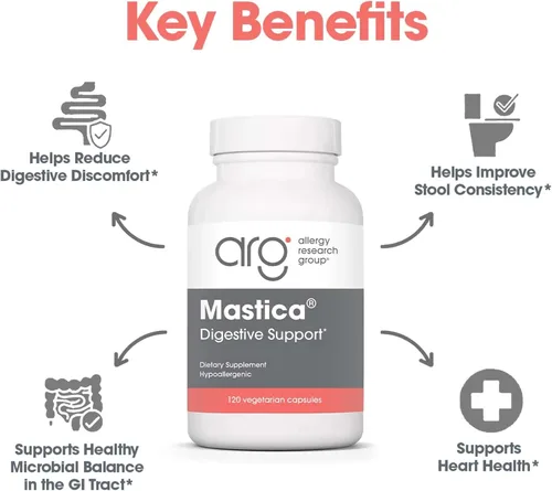 Vista 4 de Allergy Research Group ARG Mastica Soporte digestivo – Apoya la comodidad digestiva – Ofrece 1000 mg de resina de goma de masilla Chios por porción
