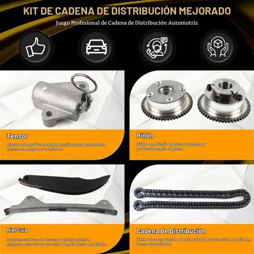 Vista 4 de PANGOLIN 24321-2E010 Kit de cadena de distribución con 2 piezas de engranaje de correa de sincronización de admisión y escape VVT para Kia Soul