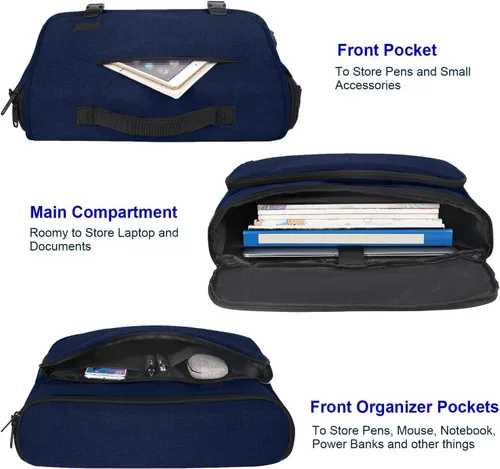 Vista 12 de MATEIN Bolsa tipo mensajero para hombres, mochila escolar para adolescentes, ligera de 17.3 pulgadas, maletín para laptop grande, bolsa cruzada