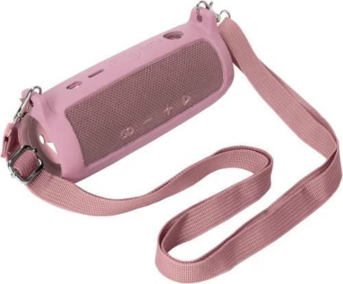 Vista 5 de co2CREA Funda de silicona suave de repuesto para altavoz Bluetooth portátil JBL Flip 6 (funda rosa)