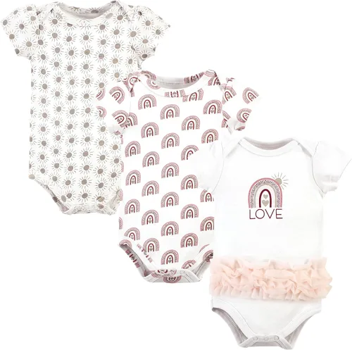 Vista 283 de Hudson Baby baby-girls Cotton Bodysuits 3-pack